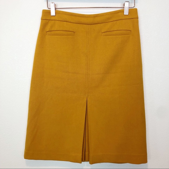 Ann Taylor Dresses & Skirts - Ann Taylor Pleat Front Mustard Chartreuse A Line Skirt